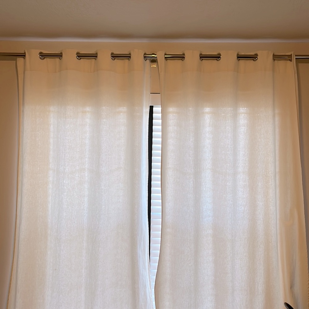 West Elm Cotton / Linen Drapes 2 panel Curtain Set